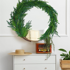 Guirnalda de Pino Norfolk Artificial de Primera Calidad, Suave al Tacto, Decoración <span class=keywords><strong>Navideña</strong></span> Verde para Chimenea, Escalera y Hogar - Product Image 2