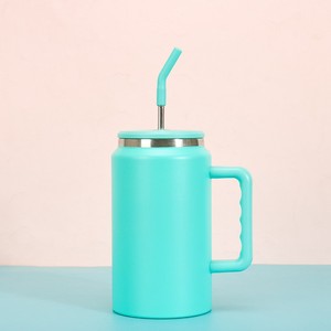 <b>Travel</b> Car Chubby Handle <b>Mug</b> 50oz Double Wall Insulated Tumbler <b>Lid</b> Straw Anti-Slip ODM - Product Image 2