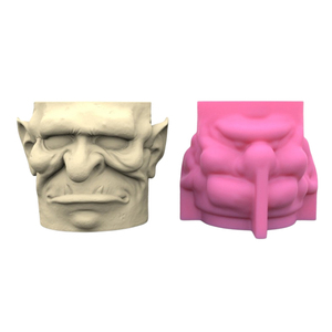 3D Nouveauté Facile à Grain Fin Yeux Fermés Diable Forme DIY Silicone Béton Résine Plâtre Pot Vase Moule - Product Image 2