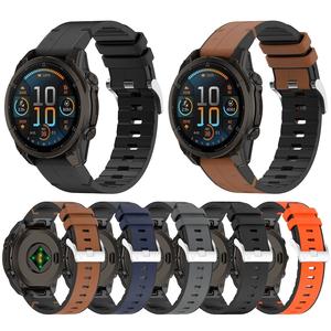 <span class=keywords><strong>Bracelet</strong></span> à dégagement rapide 20/22/26 mm pour <span class=keywords><strong>Garmin</strong></span> Fenix8, <span class=keywords><strong>bracelet</strong></span> de montre en silicone et <span class=keywords><strong>cuir</strong></span> pour <span class=keywords><strong>Garmin</strong></span> Instinct2, <span class=keywords><strong>bracelet</strong></span> de montre en silicone et <span class=keywords><strong>cuir</strong></span> - Product Image 1