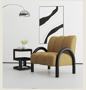 Sillón Moderno de Tela Color Chocolate, Sillón de Descanso con Respaldo Alto, Sofá Cama para Apartamento, Hotel, Sala de Estar - Product Image 6