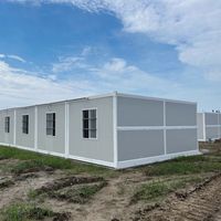 Maison conteneur pliable de type X avec aménagement d'espace flexible pour les projets de construction, l'hébergement du personnel et les bureaux à distance