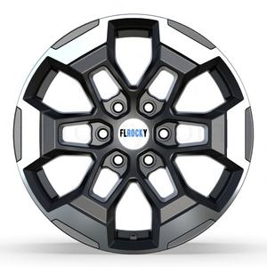 Haute qualité <span class=keywords><strong>16</strong></span> <span class=keywords><strong>pouces</strong></span> 6X114.3 <span class=keywords><strong>6</strong></span> roues de voiture en alliage à rayons fendus pour <span class=keywords><strong>Golf</strong></span> GTI voitures allemandes <span class=keywords><strong>jante</strong></span> de voiture noir brillant - Product Image 5