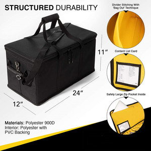 Tas Kabel DJ Besar dengan Tali Selempang, Tas Gig Gitar Tahan Lama untuk Musisi, Kotak Organizer Kabel dengan Pegangan - Product Image 2