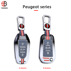 Porte-clés de voiture en métal + gel de silice <span class=keywords><strong>pour</strong></span> Peugeot 208 2008 301 308 508 5008 RCZ <span class=keywords><strong>pour</strong></span> Citroen C-Elysee C4-Cactus Citroen C4 <span class=keywords><strong>DS4</strong></span> - Product Image 1