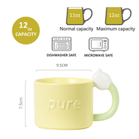 Tasse à café colorée en forme de fleur 3D 360ml muguet tasse en céramique logo personnalisé 12 oz tasses mignonnes faites à la main avec poignée vente en gros