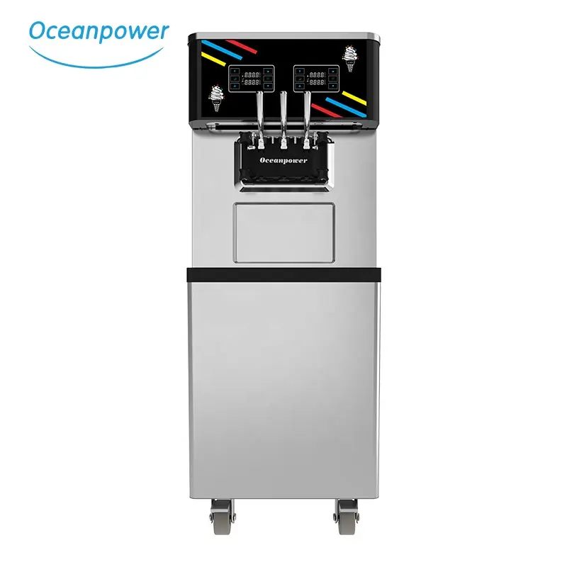 OceanpowerデュアルコントロールシステムソフトサーブアイスクリームマシンツインツイストDW138ETC maquinas de helados