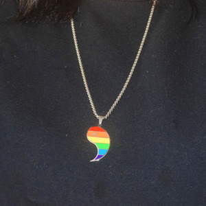 Модное его и <span class=keywords><strong>ее</strong></span> ожерелье из нержавеющей стали с Yin и Yang Lgbt гей-парад пара любовников кулон ожерелья ювелирные изделия - Product Image 6