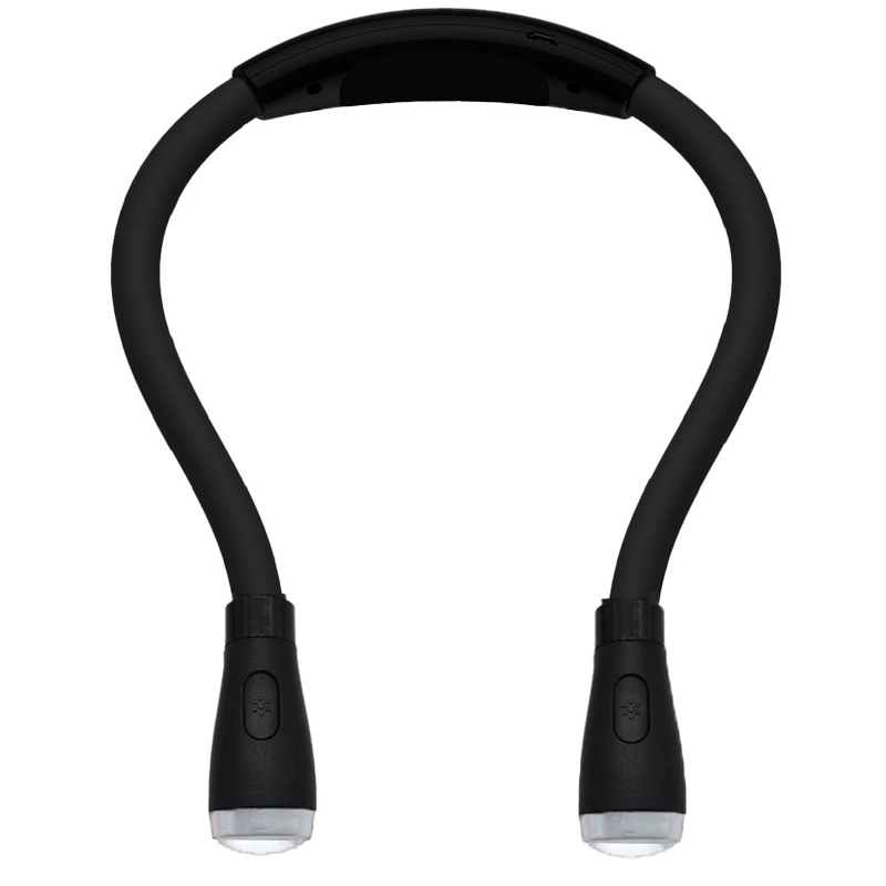 VCAN U-shaped Adjustable Portable Hands Free Soft Rubber Rechargeable Neck LED Light Book for Reading in Bed