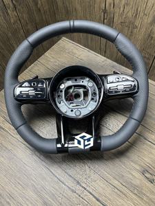 Volant de direction pour <span class=keywords><strong>Mercedes</strong></span>-Benz W176 W213 W205 W253 <span class=keywords><strong>C220</strong></span> C257 ClE ClS <span class=keywords><strong>AMG</strong></span> 2016-2019 en fibre de carbone - Product Image 2