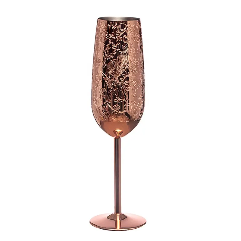 Ensemble de verres à vin de haute qualité gobelet de luxe verres à champagne en acier inoxydable flûtes