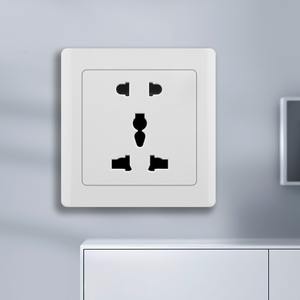 공장 도매 엔지니어링 스위치 소켓 베트남 표준형 86 벽면 패널 단일 개방형 이중 제어 5홀 인서트 2500W - Product Image 2