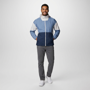 Customized Good Quality Hot Sale 2026 New Design <b>Canvas</b> Nylon Rain Proof Hooded Men Windbreaker Jacket with Front Logo - Product Image 1
