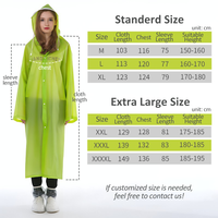 Imperméable de qualité supérieure, non jetable, pour adultes, unisexe, pour le camping et les voyages, taille extra large, imperméable, 0,15 mm EVA, avec logo personnalisé sur l'emballage