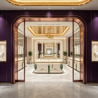 Comptoir de présentation de bijoux pour bijouterie de luxe, design intérieur complet de la boutique, vitrines d'exposition personnalisées pour bijouterie