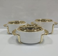 Vorratsbehälter mit Verschlussdeckel 1,8L 2,3L 2,8L Edelstahl-Inneneinsatz Doppelgriffe Einfarbig Thermobehälter 3-teiliges Set