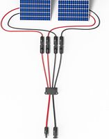 Connecteurs solaires en cuivre, câble, adaptateur en Y parallèle 2 à 4, connecteur PPO, indice de protection IP68, 35A, modèle PK4-Y4-2 pour l'énergie solaire