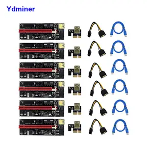 批发6Pin Gpu PCI-E PciE提升器009s卡X16 PCI Express SATA 1X 16X USB3.0扩展器发光二极管PCIE提升器，用于vga卡