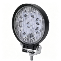 Lampe de travail LED ronde et fine de 4,5 pouces, 27W, 6000K, étanche IP67, 12-48V, lampe auxiliaire de conduite, tout-terrain, voiture, camion, chariot élévateur, machinerie