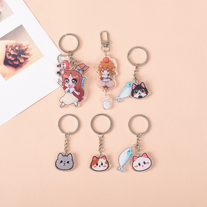 Custom Cartoon Character Acrylic Key Chains Customized Cute Plastic Keyring Keychain