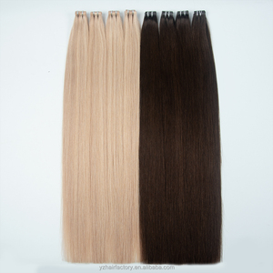 Extensions de cheveux vierges humains blonds européens de qualité supérieure, double épaisseur, à bandes adhésives longues en PU - Product Image 3