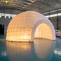 Tente dôme igloo gonflable portable à LED pour le camping, abri de réception gonflable avec souffleur pour les expositions, les fêtes et les événements