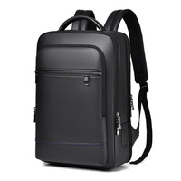 Sac à dos pour ordinateur portable T231 en PU imperméable de 15,6 pouces pour hommes, idéal pour les voyages décontractés, les déplacements professionnels et les étudiants