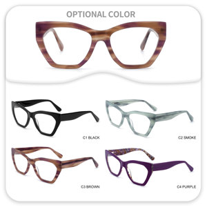 Di alta qualità Unisex acetato occhiali da vista montature donna e <span class=keywords><strong>uomo</strong></span> classico Cat Eye Design del Computer ottico colorato - Product Image 2