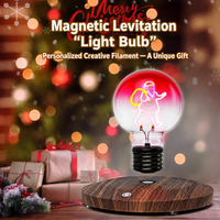 Bombilla Flotante de Levitación Magnética, Lámpara Levitante con Control Táctil, Base de Madera, Luz Nocturna RGB, Regalo de Navidad, Decoración del Hogar