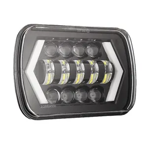 OVOVS sıcak satış Off Road 55w araba far Hi-lo işın Halo Drl 5x7 Led faros Jeep için far Cherokee XJ