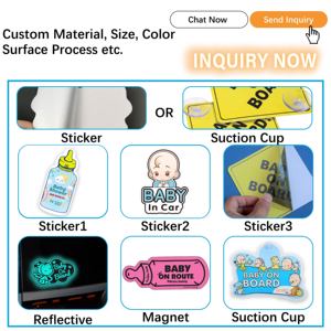 Pegatina para Ventana de Coche OEM, Vinilo Autoadhesivo Impermeable, Dibujo Animado de Bebé en el Coche, Señal de Seguridad, Pegatinas Personalizadas para Decoración de Vehículos - Product Image 3