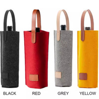 Bolsa de Vino de Fieltro y Cuero, Porta Botellas de Vino Individual, Bolso de Mano para Vino Tinto, Accesorios para Vinos, Decoración para Fiestas, Bolsa para Vino, Regalo de Navidad