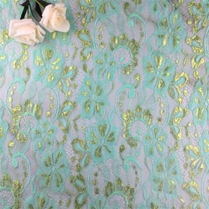 Tissu en dentelle française nigériane à motif floral en fil d'or en gros avec tissu en dentelle <span class=keywords><strong>suisse</strong></span> ajouré pour robe de soirée - Product Image 2