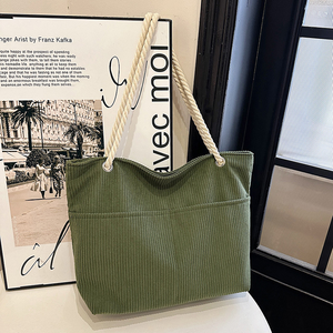 Sac fourre-tout portable en polyester au design élégant avec fermeture ouverte et poignée en corde pour le travail, les trajets quotidiens et l'utilisation par les étudiants – En promotion - Product Image 4