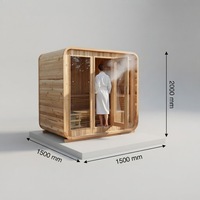 Sauna finlandais moderne en cèdre rouge pour 2 à 4 personnes, avec chauffage électrique infrarouge lointain 6KW, idéal pour villa.
