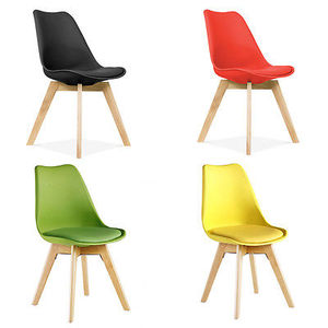 <span class=keywords><strong>Sillas</strong></span> francesas Salle A Manger para restaurante, <span class=keywords><strong>sillas</strong></span> de comedor de madera de <span class=keywords><strong>tulip</strong></span>án con cojín de Pu - Product Image 2