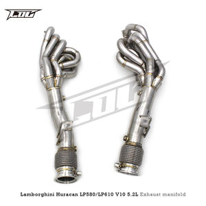 En-tête de course automatique pour Lamborghini <span class=keywords><strong>Gallardo</strong></span> LP550/LP560/LP570/LP580/LP610 V10 5.2L 2010-2014 collecteur d'échappement 304 acier inoxydable - Product Image 5