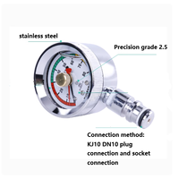 Manomètre antichoc en acier inoxydable MC BZY60 avec protection sismique, 60MPa 80MPa, connecteur mâle, double aiguille