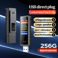 Perekam Audio Digital Saku Mini Pemutar Musik MP3 Peredam Kebisingan Desain Jepit Format Audio WAV Konektor USB Plastik