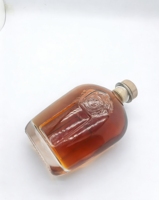 Botella de Vidrio Personalizada de Alta Calidad con Opciones de Grabado/Esmerilado, Transparente, 700ml/750ml, con Tapón de Corcho de Madera para Licor, Whisky, Ron