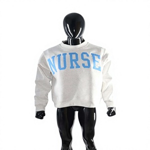 NURSE ASH GREY SKY BLUE Hooded 100% Cotton Winter Men's Vintage Fashion <b>Mock</b> <b>Neck</b> Sweatshirt Women Casual Oversized - Product Image 2