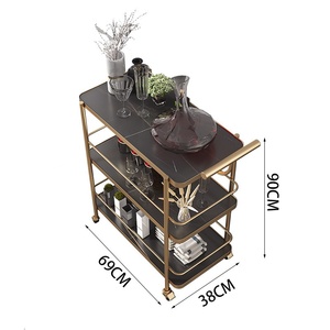 Chariot <span class=keywords><strong>de</strong></span> service multifonctionnel Maokangyun MC2 pour la restauration, les hôtels, les boissons et les aliments, à pousser à la main, silencieux, mobile, en métal, à 4 roues, durable, pour les KTV et les clubs - Product Image 6