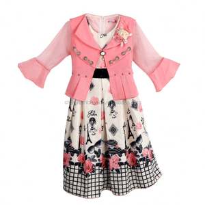 Vestido de Verano para Niñas Musulmanas Elasali, Nuevo Modelo OEM, Elegante, con Mangas Abullonadas, Chaleco con Flores, Ropa para Niñas de 10 Años, Alta Calidad - Product Image 1