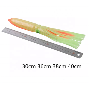 Lanquan handcraft handcraft soft esca artificiale esca da pesca in acqua salata polpo luminoso calamari gonne glow in the dark - Product Image 3