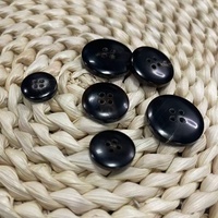 Boutons en corne naturelle noire véritable, boucle en corne naturelle écologique pour manteau en laine, veste, bouton de vêtement personnalisé OEM