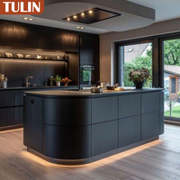 Meuble de cuisine moderne de luxe, armoire de cuisine à panneaux plats, armoire de cuisine étanche, armoire de cuisine en gros, projet d'appartement
