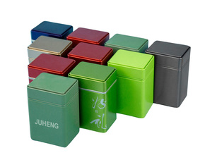 Hộp thiếc đựng trà hình chữ nhật cao cấp, kim loại đen trắng vàng, bán buôn/ in logo tùy chỉnh, bao bì hộp thiếc đựng thực phẩm - Product Image 6