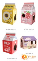 ODM&OEM Logo personnalisé Respectueux de l'environnement Griffoirs pour chats en carton Motif de dessin animé Design de Noël Style boîte de lait Vente en gros