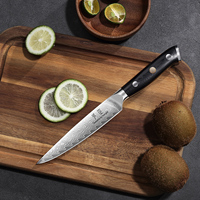 Ensemble de couteaux de chef Santoku Homeful VG-10 en acier Damas à 67 couches, 4 pièces, manche ambidextre en G10, finition miroir, lame de 3,5 à 8 pouces
