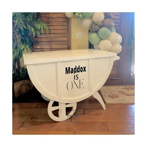 Customized Color Pumpkin Cart Food and Beverage Carrier Dessert Trolley Candy Cart for Baby Shower Party Wedding Events